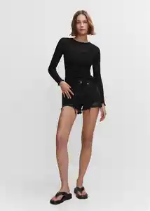 Short Hailey Tejano Negro Talla 36 Mujer Mango