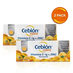 Cebión Forte tabletas Efervescentes de Vitamina C + Zinc con 20 unidades