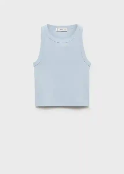 Top Rib Celeste Talla 12 Niñas Mango