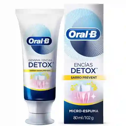 Oral-B Crema Dental Encías Detox Sarro Prevent Microespuma con Flúor 80 ml