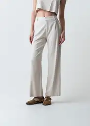 Pantalón Bruna Mujer Crudo Abedul Claro Talla 12 033G355 Naf Naf