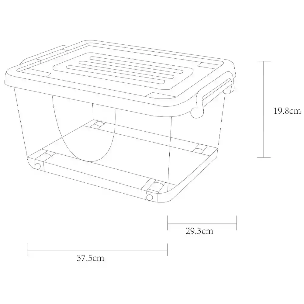 Caja Organizadora Ruedas Transparente Color Salvia