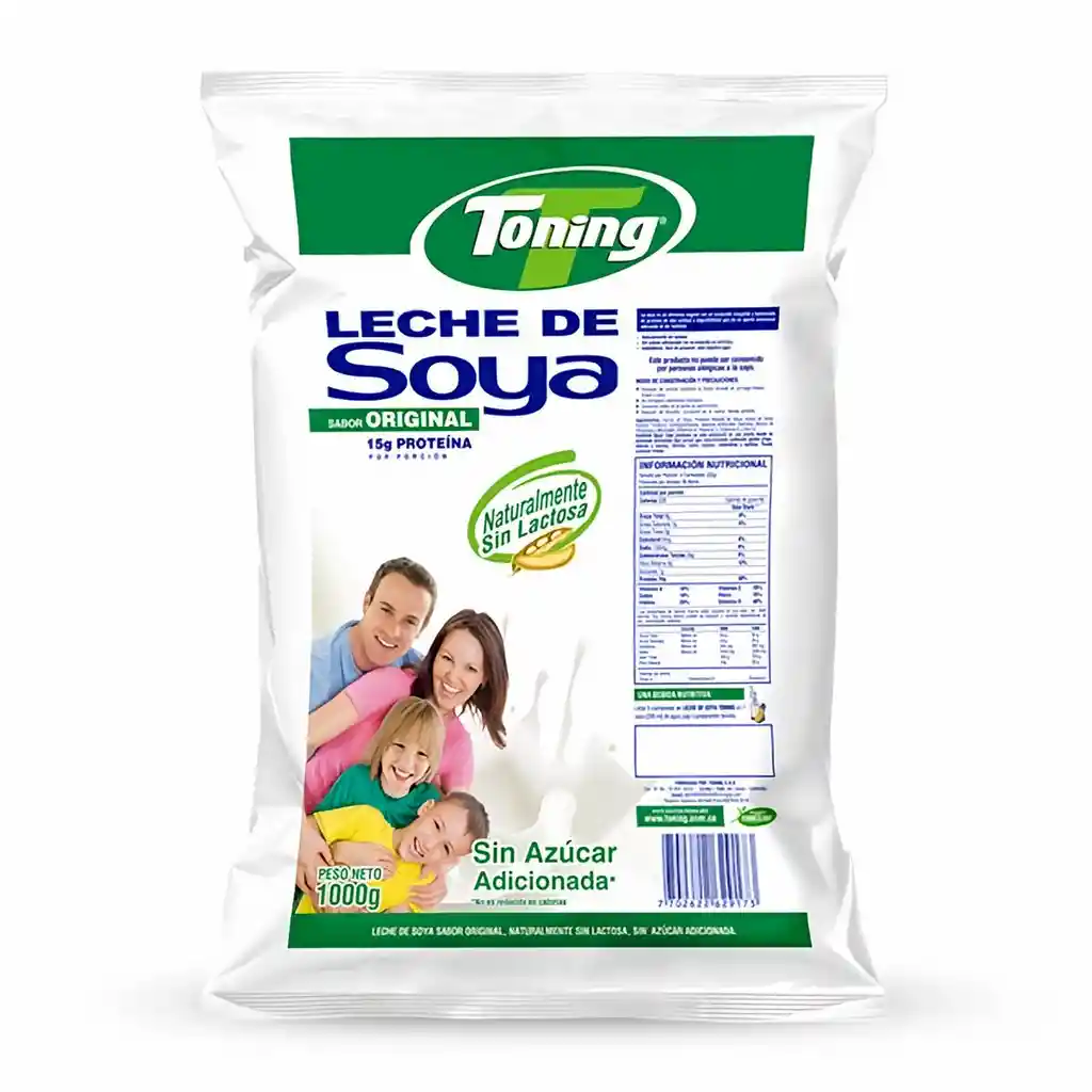 Toning Leche de Soya Naturalmente sin Lactosa Sabor Original