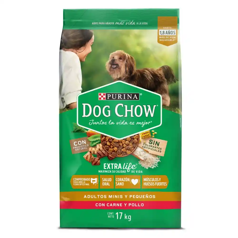 Comida para perro Dog Chow Adulto minis y pequeños x 17 kg