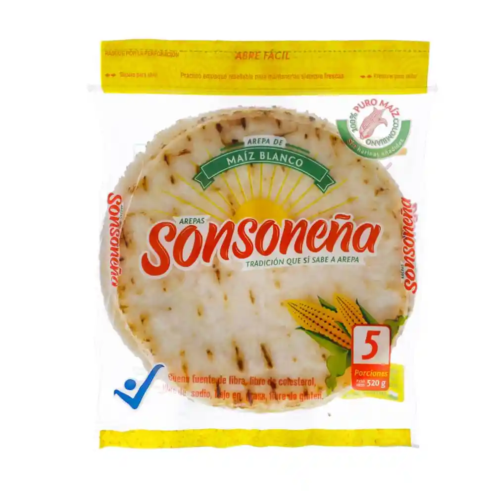 Sonsoneña Arepas de Maíz Blanco