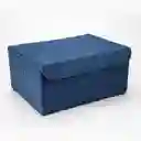 Caja Organizadora Con Tapa Plegable. Para Facilitar el Almacenaje Sin Perder la Forma en Tela Poliéster. Color: Indigo. Medidas: 34 x 25 x 17  cm. Sku 206522