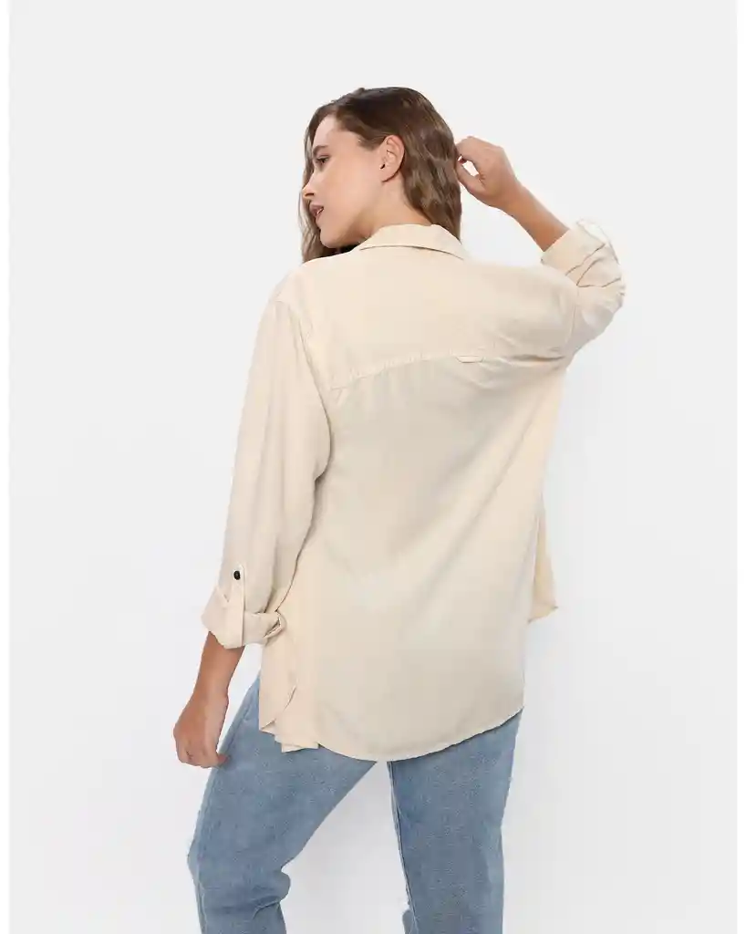 Camisa Mujer Beige Talla LARGE 400396251084 American Eagle