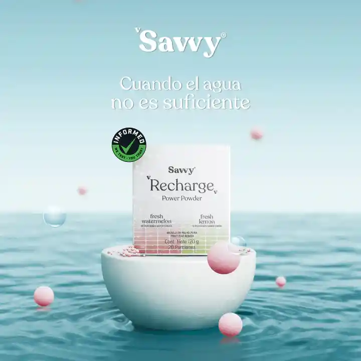Savvy Pack Recharge en Polvo para Bebida Sabor Limón Sandia 