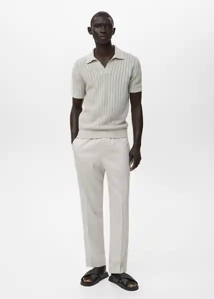 Camiseta Polo Onda Hielo Talla M Hombre Mango