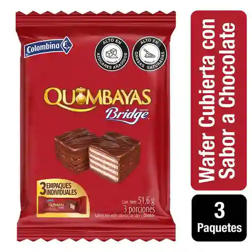 Quimbayas Galletas Wafer Mini Cubiertas de Chocolate