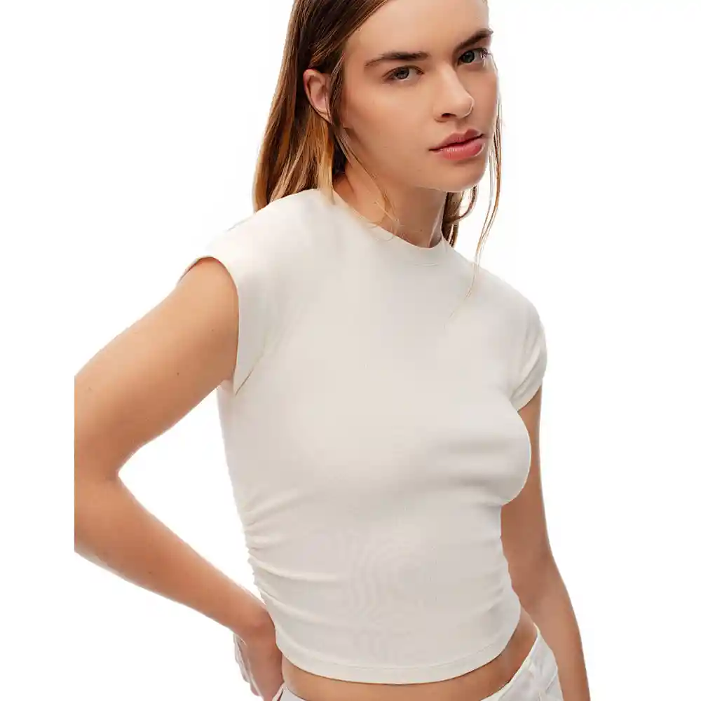 Camiseta Manga Corta Cuello Redondo Con Algodón Femenino Lozut Gef Talla Xs