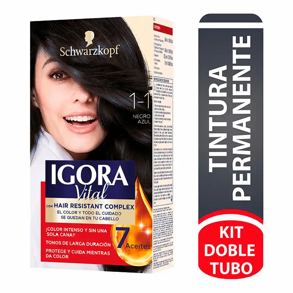 Igora Vital Tinte en Permanente Tono 1-1 Negro Azul