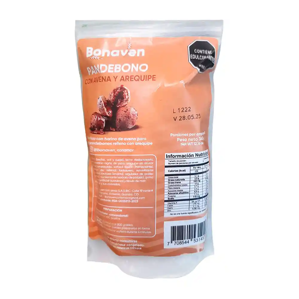 Pandebono Bonaven de Avena Con Arequipe