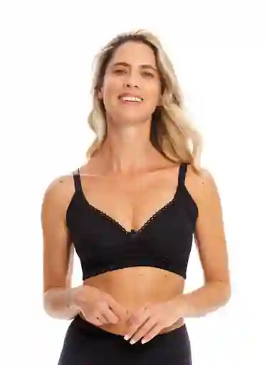 Brasier Dama Borde Con Encaje Negro Talla 32 Bronzini Woman