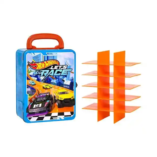 Hot Wheels Car Case Organizador Metálico Azul