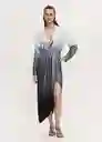 Vestido Musti Gris Talla S Mujer Mango