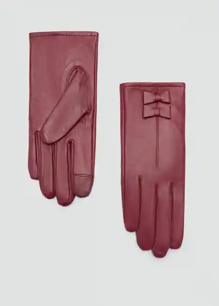 Guantes Cuca Burdeos Talla S Mujer Mango