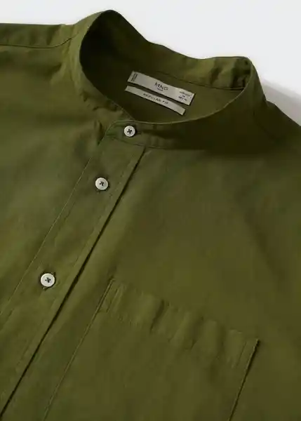 Camisa Solid-H Khaki Talla M Hombre Mango