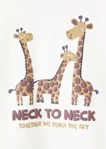 Camiseta Jirafam Offwhite Talla 70 Niños Mango