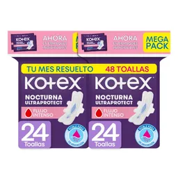 Toallas Higiénicas Kotex Nocturna Ultraprotect 48 Und
