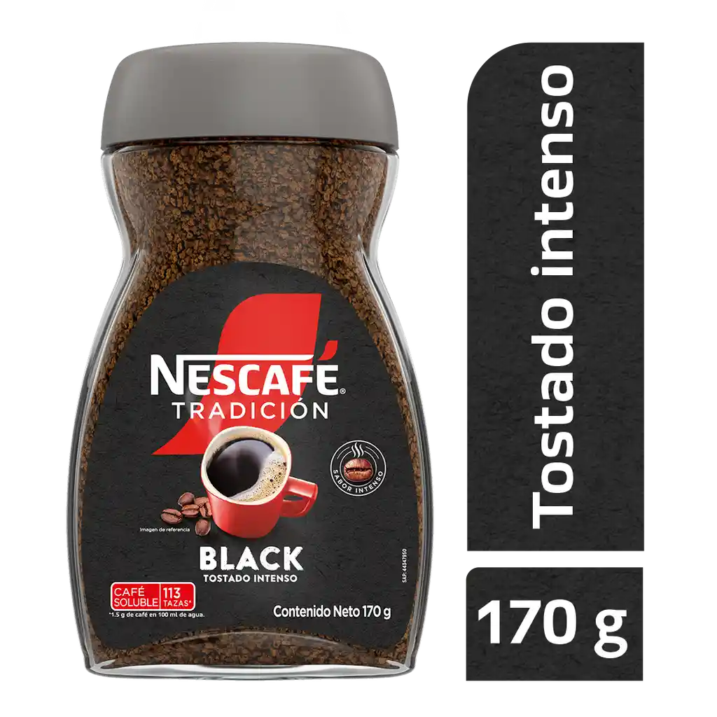 Café instantáneo NESCAFÉ Tradición Black tostado intenso x 170g