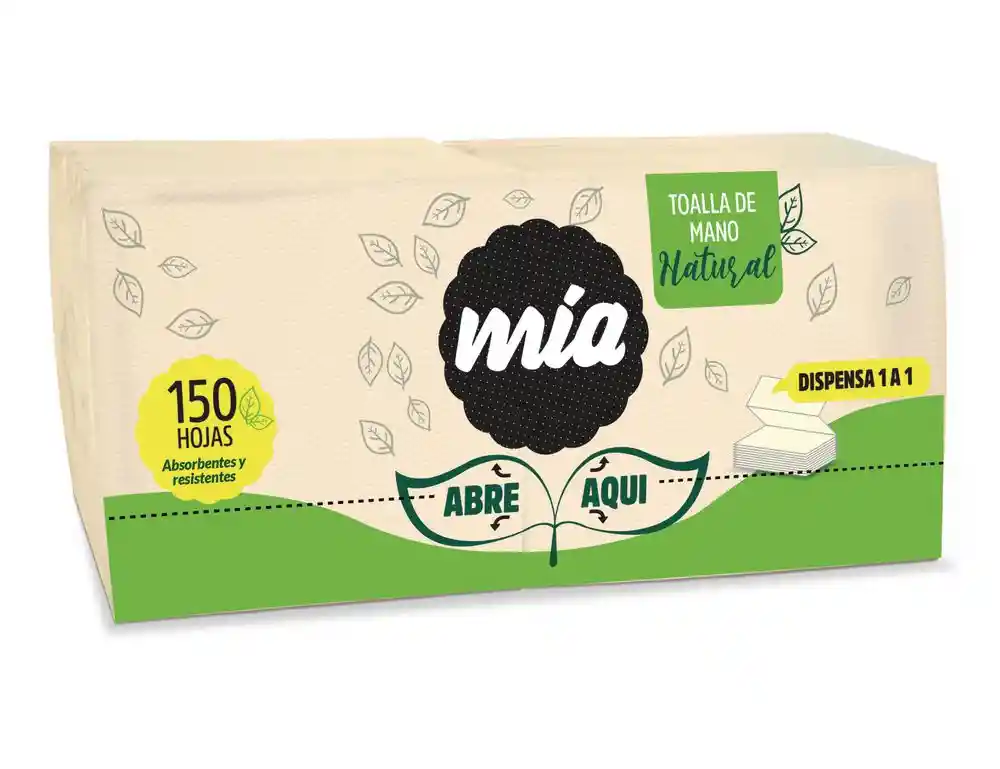 Toallas de Manos Natural Mia