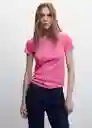 Camiseta Mnglog-H Rosa Talla S Mujer Mango