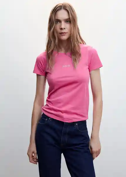 Camiseta Mnglog-H Rosa Talla S Mujer Mango