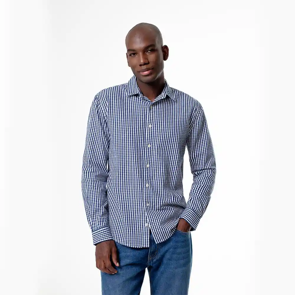 Camisa Manga Larga Tejido Tafetán en Algodón Masculino Aofoxy Gef Talla S