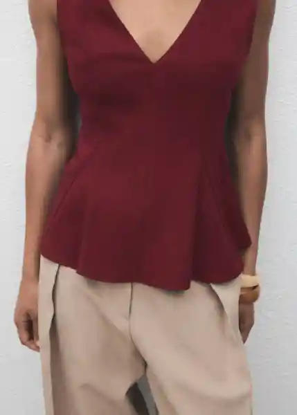 Top Pep Burdeos Talla M Mujer Mango
