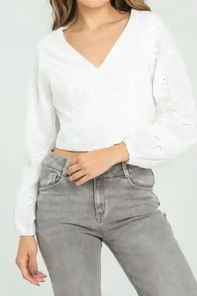 Blusa Ojalillo Boston Color Blanco Crudo Talla S Ragged