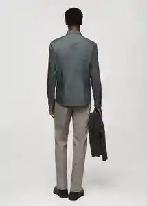 Camisa Palmar Verde Talla S Hombre Mango