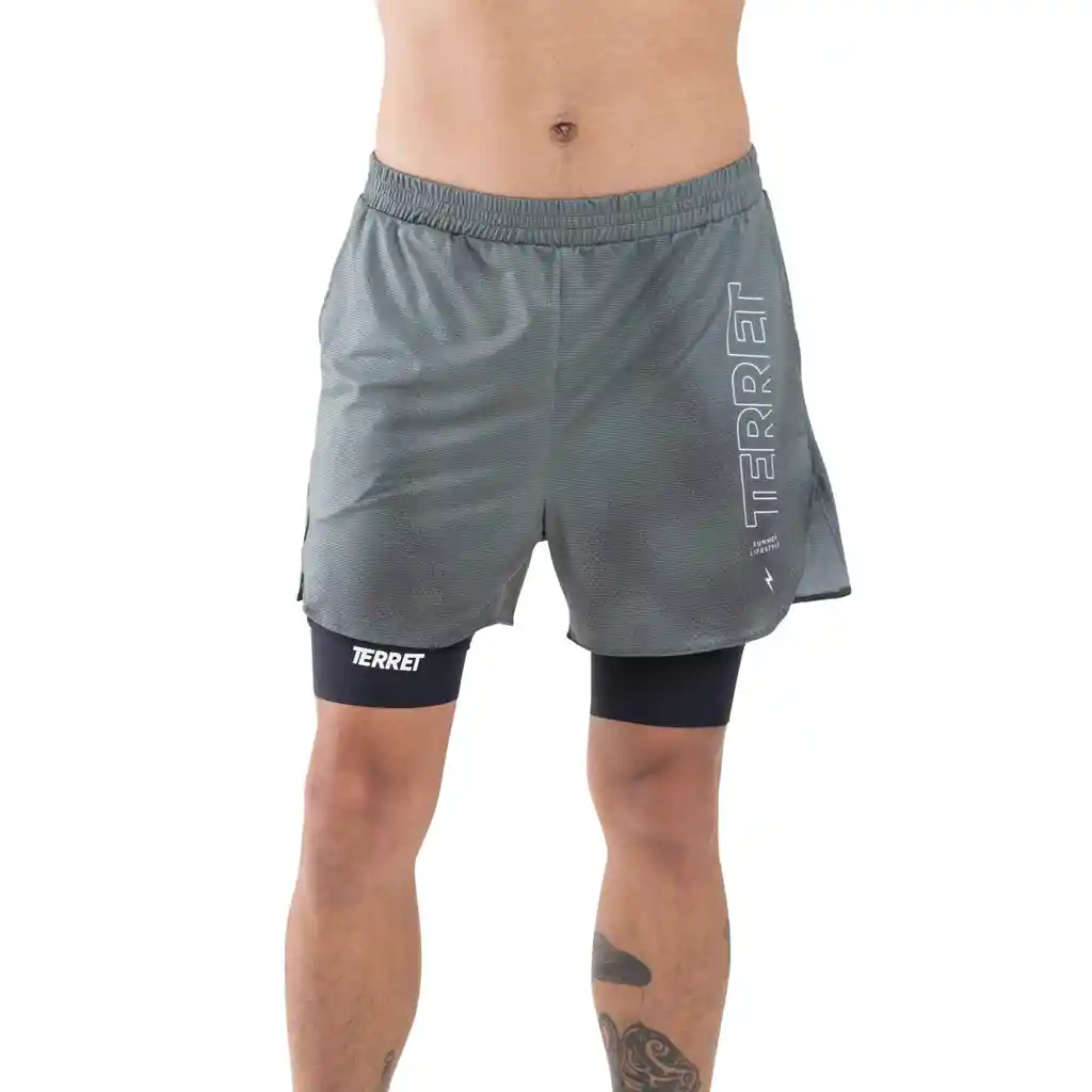 Pantaloneta de Running Para Hombre Terret Osaka Verde