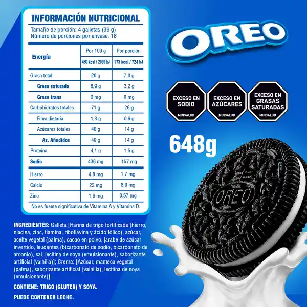 Galletas Oreo Sabor Original Pack 18X de 36G C/U