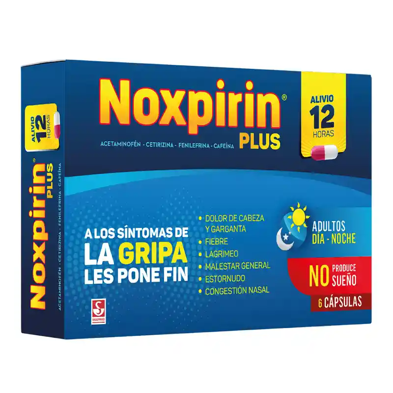 Noxpirin Plus (50 mg/30 mg/5 mg/10 mg) 6 Cápsulas
