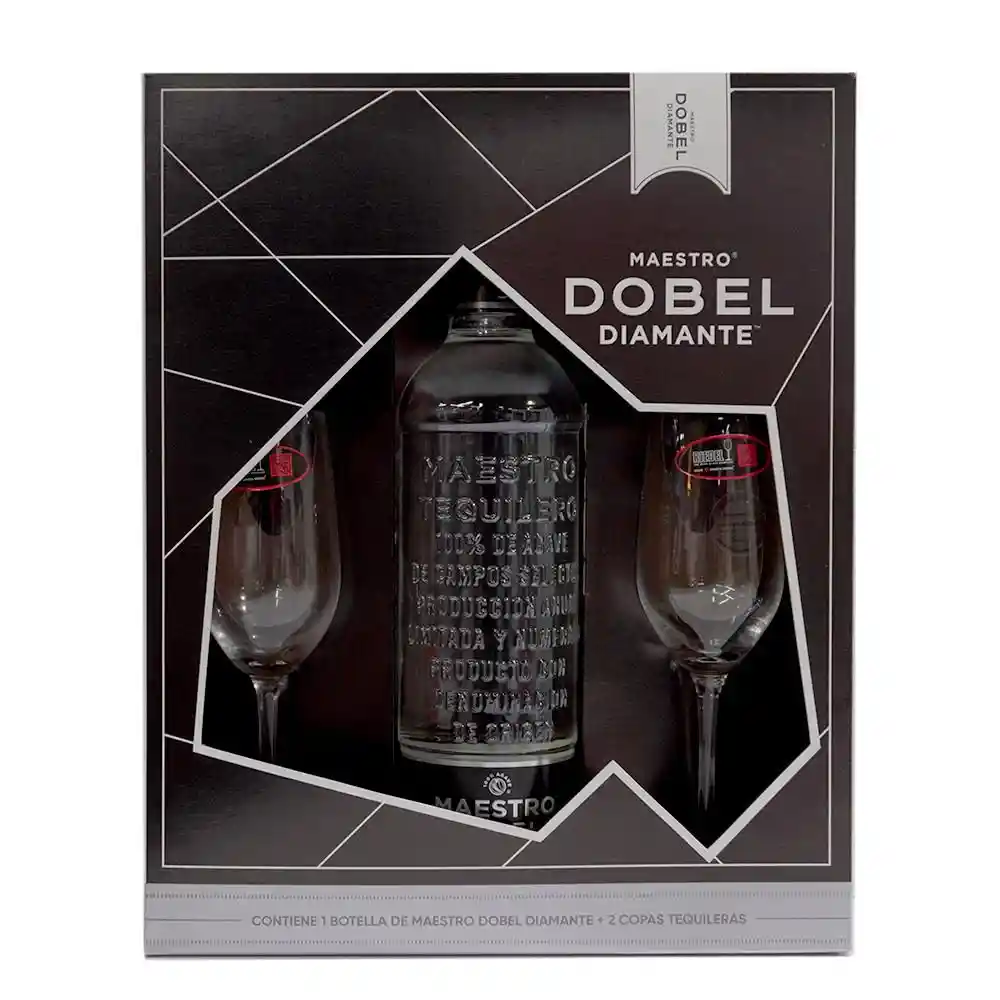 Tequila Diamante + 2 Copas Maestro Dobel