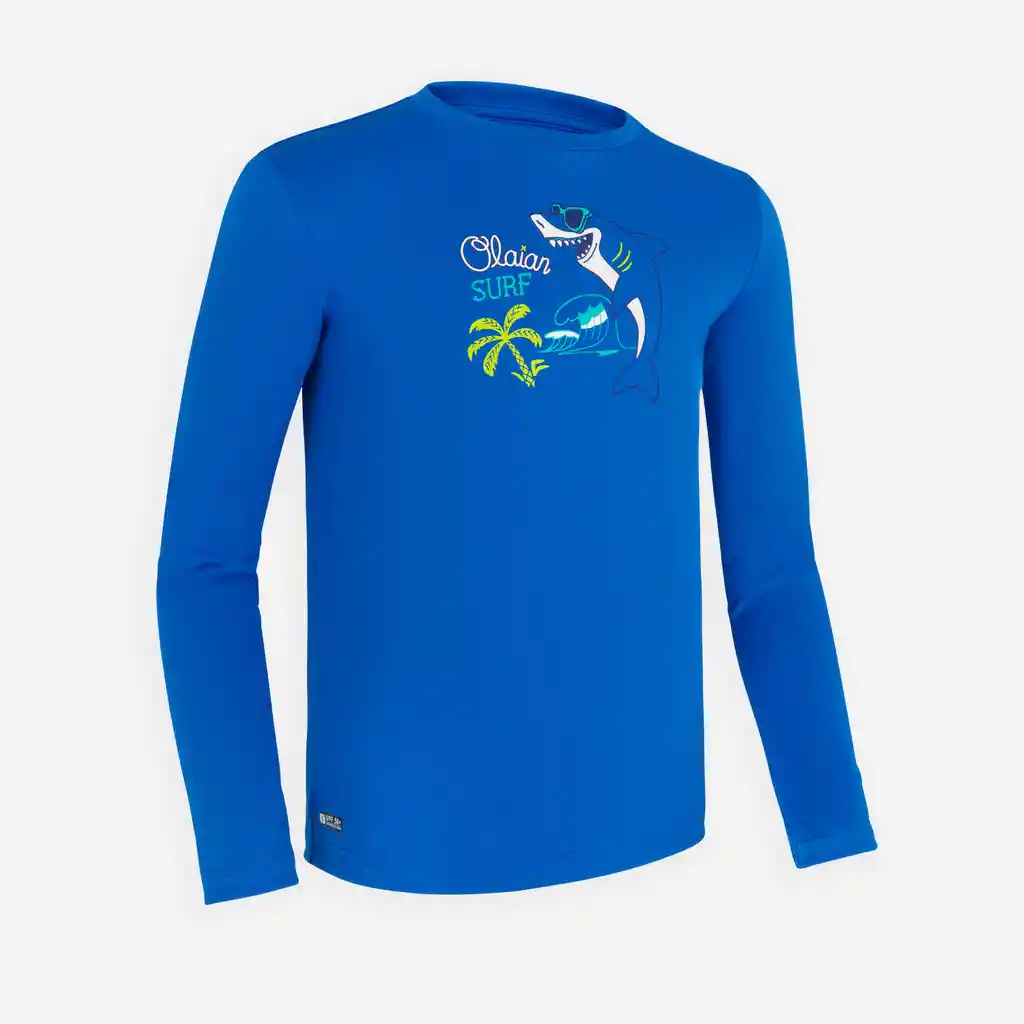 Camiseta de Protección Solar Manga Larga Para Niña Olaian Kids 100 Azul