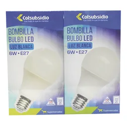 Colsubsidio Bombillo Led Bulbo 6 W E27 Luz Blanca