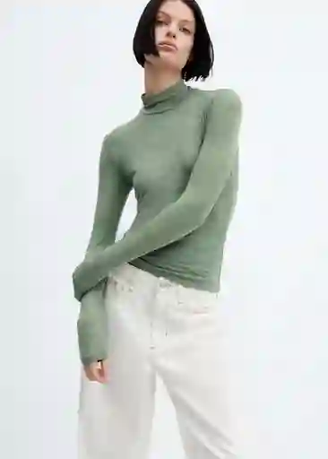 Camiseta Second Verde Talla S Mujer Mango