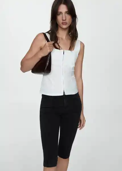 Jean Lora Tejano Negro Talla 34 Mujer Mango