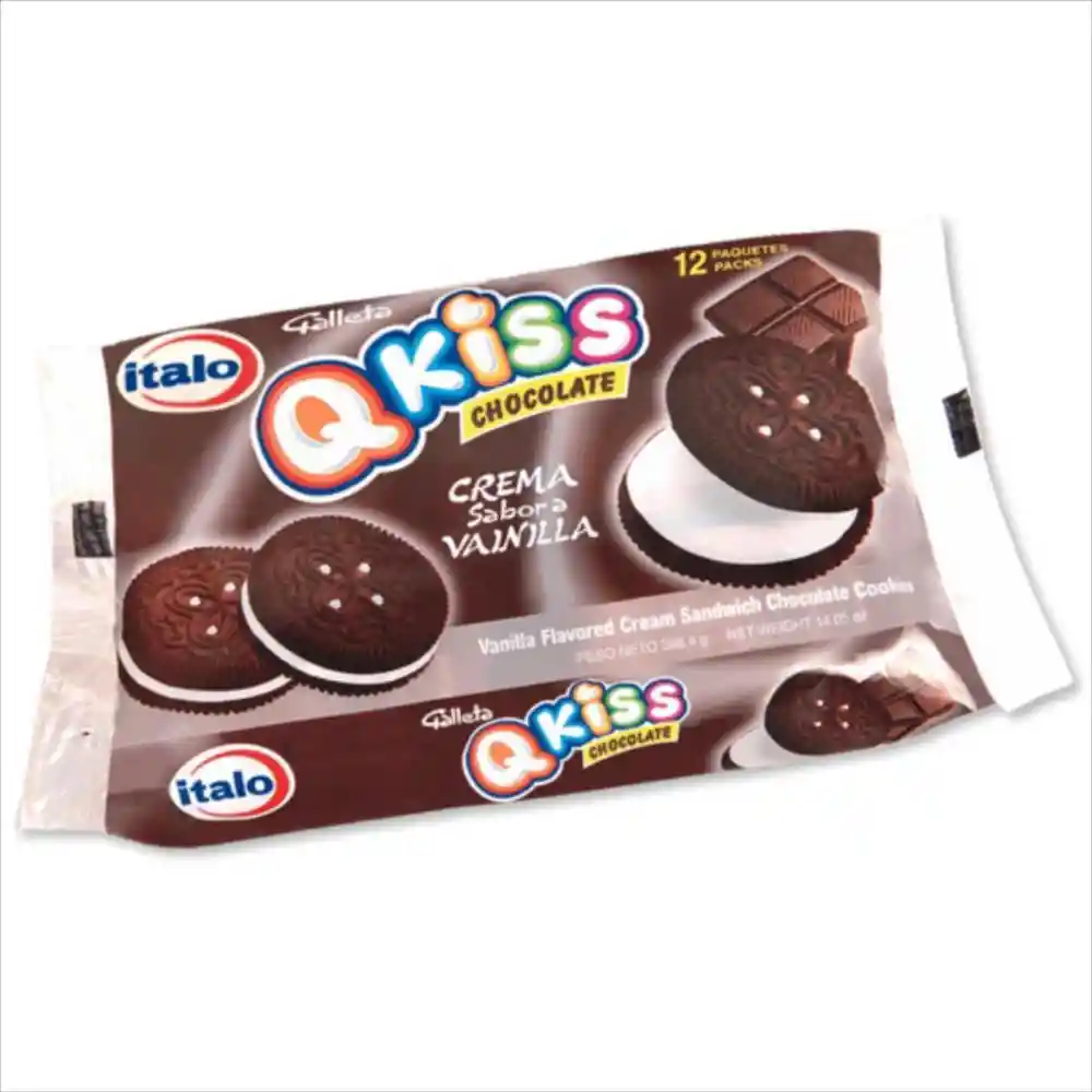 2 Paquetes de Galletas Qkiss de Chocolate