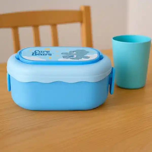 Contenedor de Doble Pared Azul 1600 mL Serie Care Bears Miniso