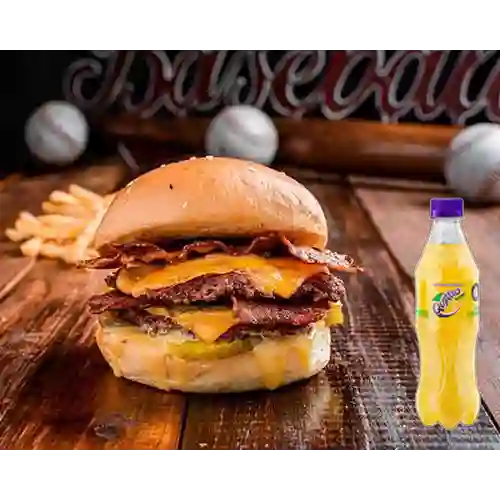 Combo Bacon Doble Smashed Burger +Quatro Orig 400ML