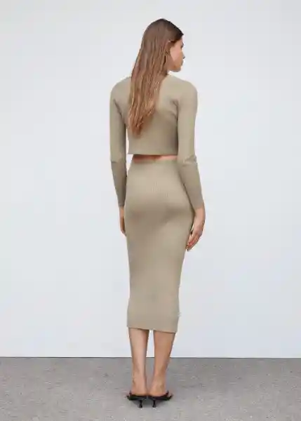 Falda Olimpica-L Khaki Talla S Mujer Mango