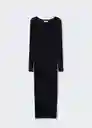 Vestido Goletav Negro Talla L Mujer Mango