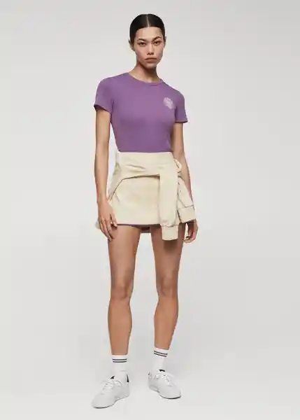 Camiseta Petra Morado Talla L Mujer Mango