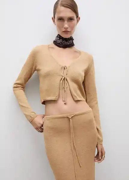 Falda Jadore Oro Talla S Mujer Mango