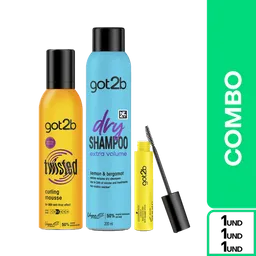 Combo Got2B Seco Extra Volume + Espuma Moldeadora + Gel Cejas