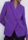 Blazer Americana Niza Morado Talla XS Mujer Mango