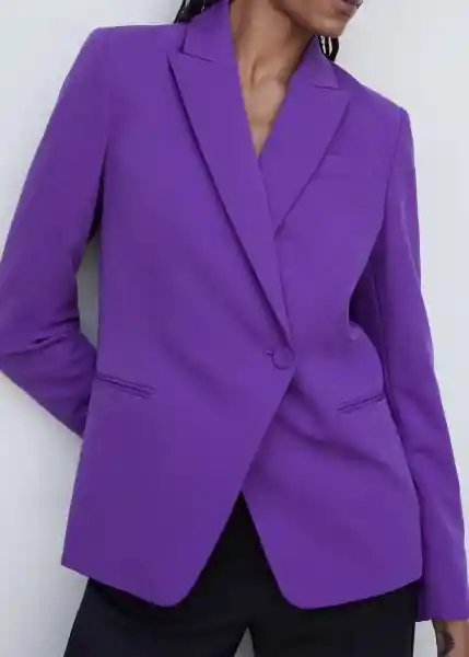 Blazer Americana Niza Morado Talla XS Mujer Mango